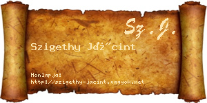 Szigethy Jácint névjegykártya